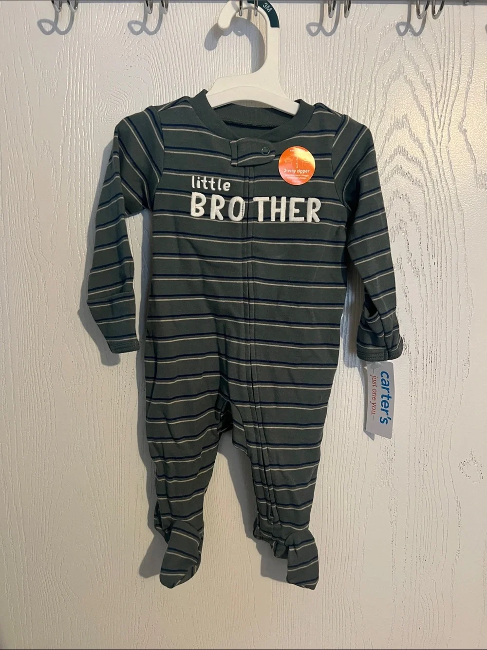 Carter's Dark Green and Gray Striped